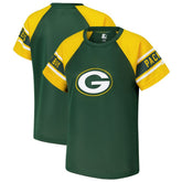 Green Bay Packers Starter Women's 1st Rounder Color Block Raglan Top