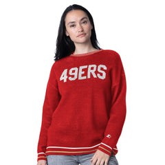 San Francisco 49ers Starter Women's Oversized On the Ball Intarsia Knit Pullover Sweater