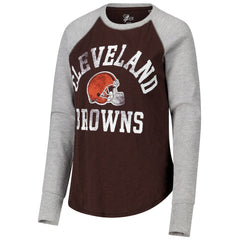 Cleveland Browns G-III 4Her by Carl Banks Women's Waffle Knit Raglan Long Sleeve T-Shirt