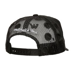 Golden State Warriors Monogram Allover Logo Mesh Trucker Adjustable Hat sale New