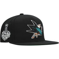 San Jose Sharks Mitchell & Ness Core Top Spot Snapback Hat For Sale
