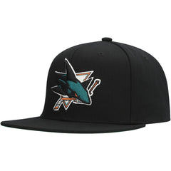 San Jose Sharks Mitchell & Ness Core Top Spot Snapback Hat For Sale