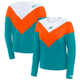 Miami Dolphins WEAR by Erin Andrews Women's Chevron Tri-Blend Long Sleeve T-Shirt