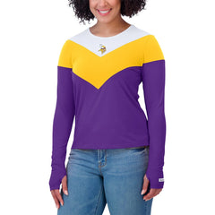 Minnesota Vikings WEAR by Erin Andrews Women's Plus Size Chevron Tri-Blend Long Sleeve T-Shirt
