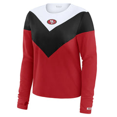 San Francisco 49ers WEAR by Erin Andrews Women's Plus Size Chevron Tri-Blend Long Sleeve T-Shirt