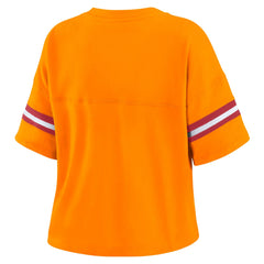 Tampa Bay Buccaneers WEAR by Erin Andrews Women's Plus Size Color Block Boxy V-Neck T-Shirt
