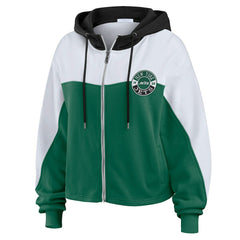 New York Jets WEAR by Erin Andrews Women's Color Block Full-Zip Hoodie