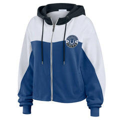 Indianapolis Colts WEAR by Erin Andrews Women's Plus Size Color Block Full-Zip Hoodie