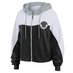 Las Vegas Raiders WEAR by Erin Andrews Women's Plus Size Color Block Full-Zip Hoodie