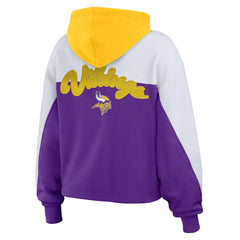 Minnesota Vikings WEAR by Erin Andrews Women's Plus Size Color Block Full-Zip Hoodie