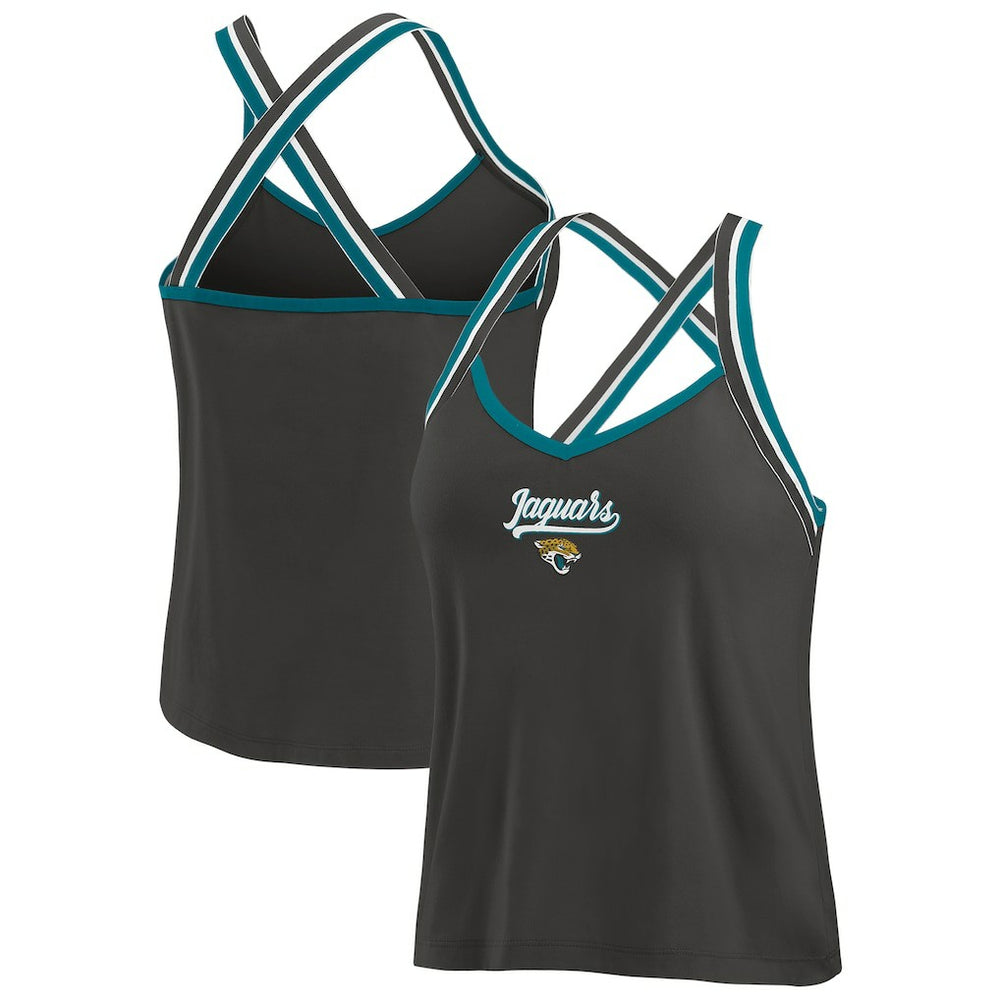 Jacksonville Jaguars WEAR by Erin Andrews Women's Cross Strap Tri-Blend Tank Top