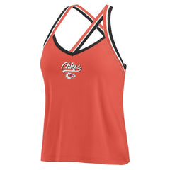 Kansas City Chiefs WEAR by Erin Andrews Women's Cross Strap Tri-Blend Tank Top