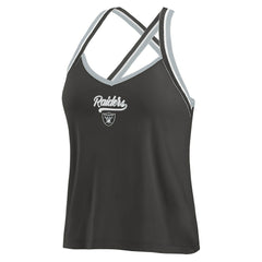 Las Vegas Raiders WEAR by Erin Andrews Women's Cross Strap Tri-Blend Tank Top