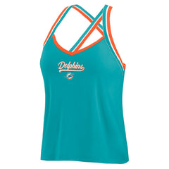 Miami Dolphins WEAR by Erin Andrews Women's Cross Strap Tri-Blend Tank Top