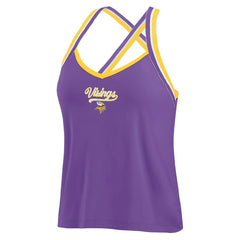 Minnesota Vikings WEAR by Erin Andrews Women's Cross Strap Tri-Blend Tank Top
