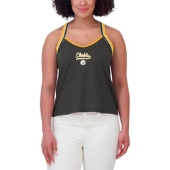 Pittsburgh Steelers WEAR by Erin Andrews Women's Cross Strap Tri-Blend Tank Top