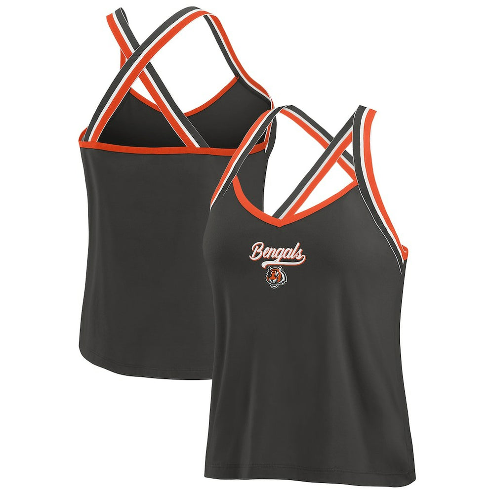 Cincinnati Bengals WEAR by Erin Andrews Women's Cross Strap Tri-Blend Tank Top