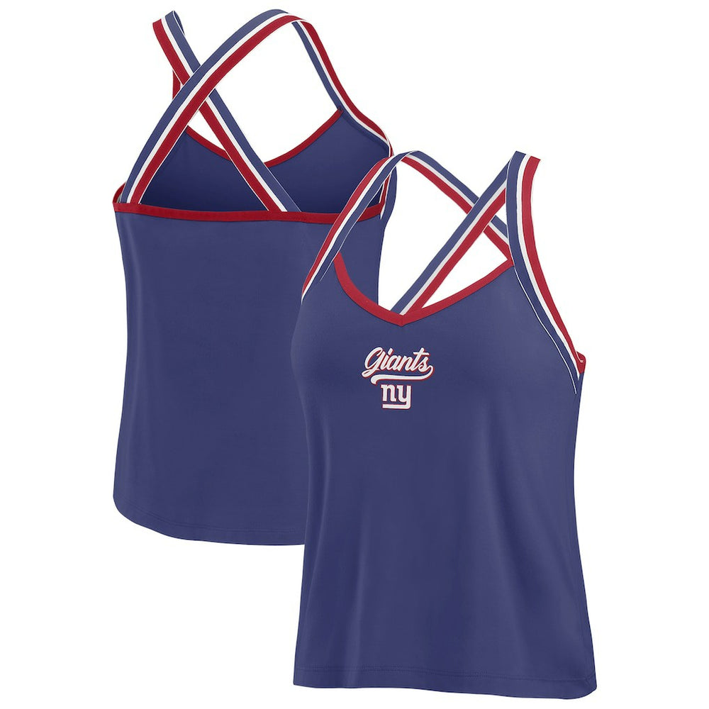 New York Giants WEAR by Erin Andrews Women's Cross Strap Tri-Blend Tank Top