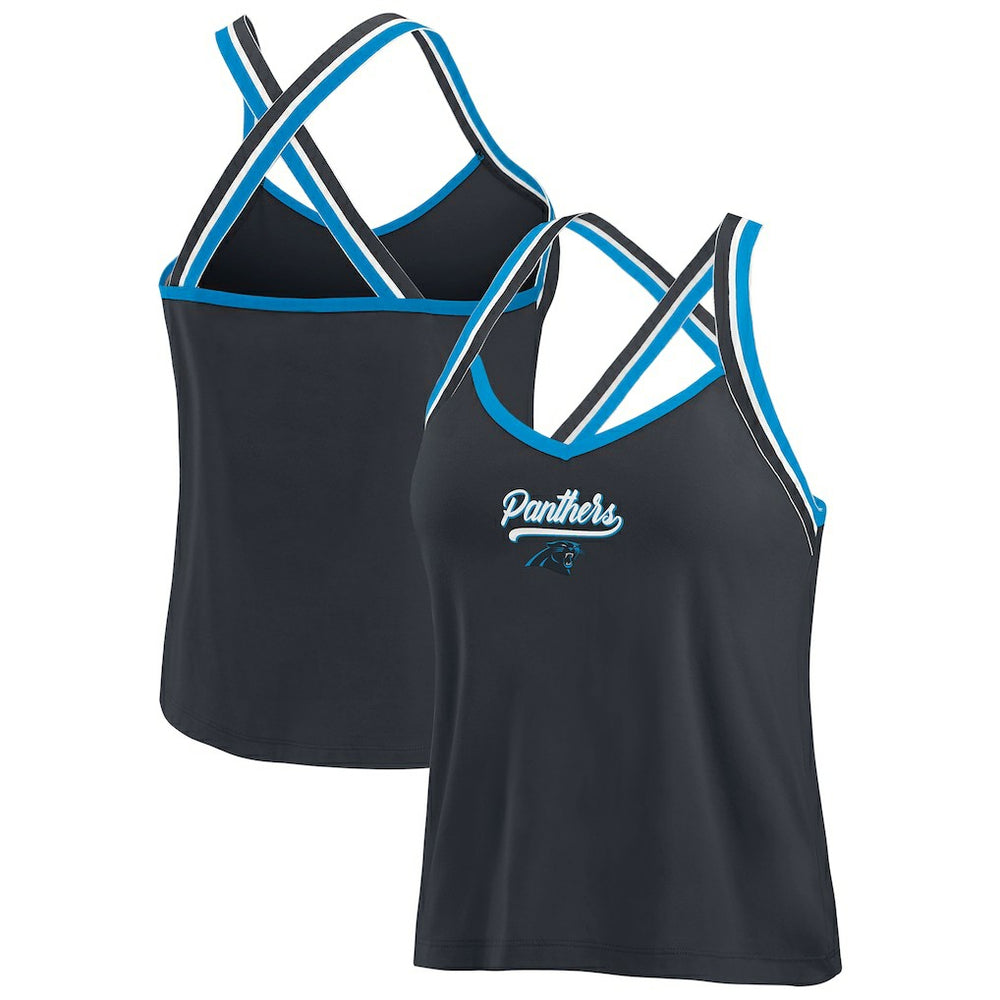 Carolina Panthers WEAR by Erin Andrews Women's Cross Strap Tri-Blend Tank Top