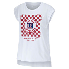 New York Giants WEAR by Erin Andrews Women's Checker Muscle Tank Top
