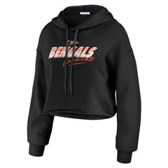 Cincinnati Bengals WEAR by Erin Andrews Women's Prime Cropped Pullover Hoodie