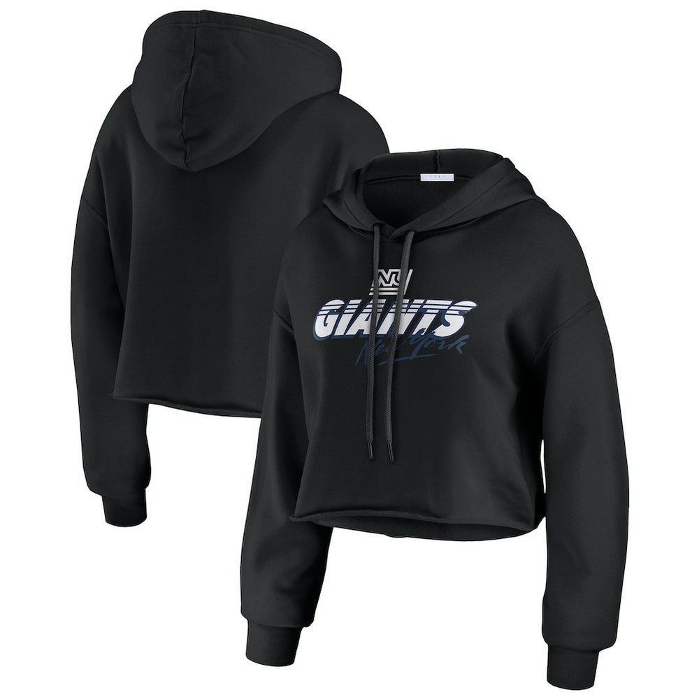 New York Giants WEAR by Erin Andrews Women's Prime Cropped Pullover Hoodie