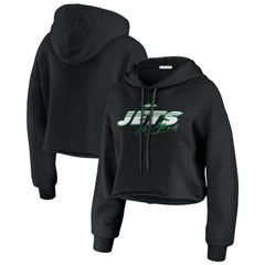 New York Jets WEAR by Erin Andrews Women's Prime Cropped Pullover Hoodie