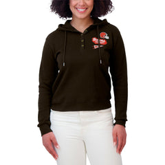 Cleveland Browns WEAR by Erin Andrews Women's Waffle-Knit Pullover Hoodie