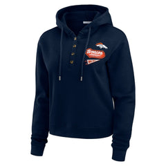 Denver Broncos WEAR by Erin Andrews Women's Waffle-Knit Pullover Hoodie