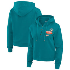 Miami Dolphins WEAR by Erin Andrews Women's Waffle-Knit Pullover Hoodie