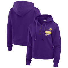 Minnesota Vikings WEAR by Erin Andrews Women's Waffle-Knit Pullover Hoodie