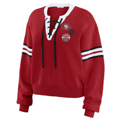 San Francisco 49ers WEAR by Erin Andrews Women's Lace-Up Sweater