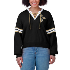 New Orleans Saints WEAR by Erin Andrews Women's Lace-Up Sweater