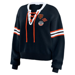 Chicago Bears WEAR by Erin Andrews Women's Lace-Up Sweater