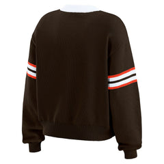 Cleveland Browns WEAR by Erin Andrews Women's Lace-Up Sweater