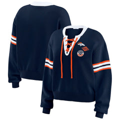 Denver Broncos WEAR by Erin Andrews Women's Lace-Up Sweater