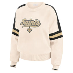 New Orleans Saints WEAR by Erin Andrews Women's Stripe Pullover Sweater