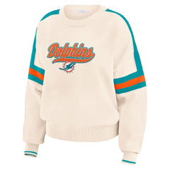 Miami Dolphins WEAR by Erin Andrews Women's Stripe Pullover Sweater