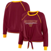 Washington Commanders WEAR by Erin Andrews Women's Tie-Front Long Sleeve T-Shirt
