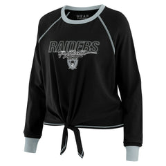 Las Vegas Raiders WEAR by Erin Andrews Women's Tie-Front Long Sleeve T-Shirt
