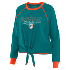 Miami Dolphins WEAR by Erin Andrews Women's Tie-Front Long Sleeve T-Shirt