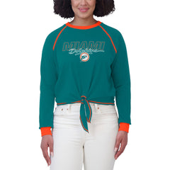 Miami Dolphins WEAR by Erin Andrews Women's Tie-Front Long Sleeve T-Shirt