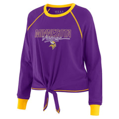 Minnesota Vikings WEAR by Erin Andrews Women's Tie-Front Long Sleeve T-Shirt