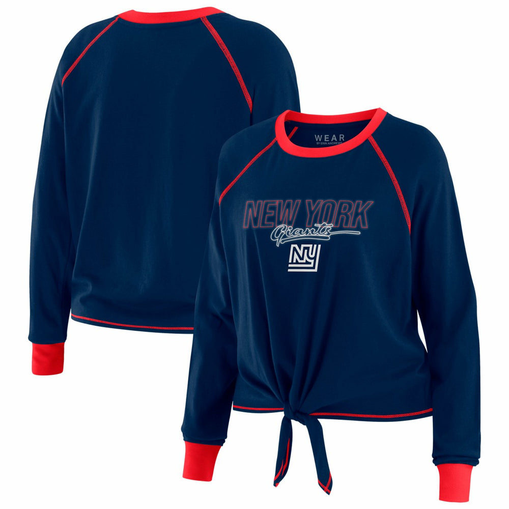 New York Giants WEAR by Erin Andrews Women's Tie-Front Long Sleeve T-Shirt