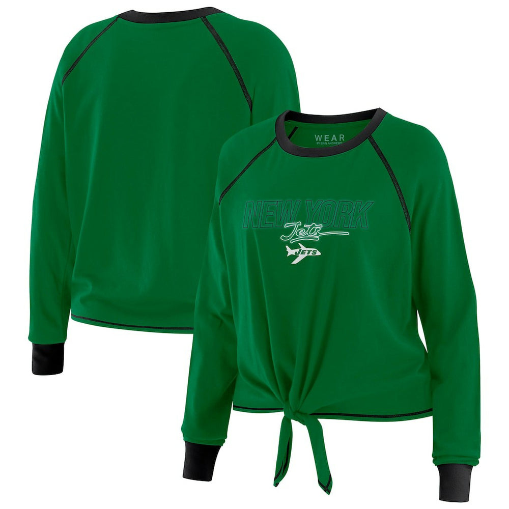 New York Jets WEAR by Erin Andrews Women's Tie-Front Long Sleeve T-Shirt