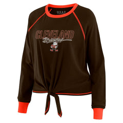 Cleveland Browns WEAR by Erin Andrews Women's Tie-Front Long Sleeve T-Shirt
