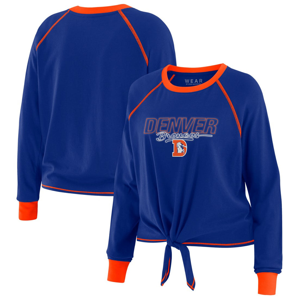 Denver Broncos WEAR by Erin Andrews Women's Tie-Front Long Sleeve T-Shirt