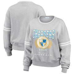 Los Angeles Chargers WEAR by Erin Andrews Women's Cropped Pullover Sweatshirt