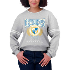 Los Angeles Chargers WEAR by Erin Andrews Women's Cropped Pullover Sweatshirt