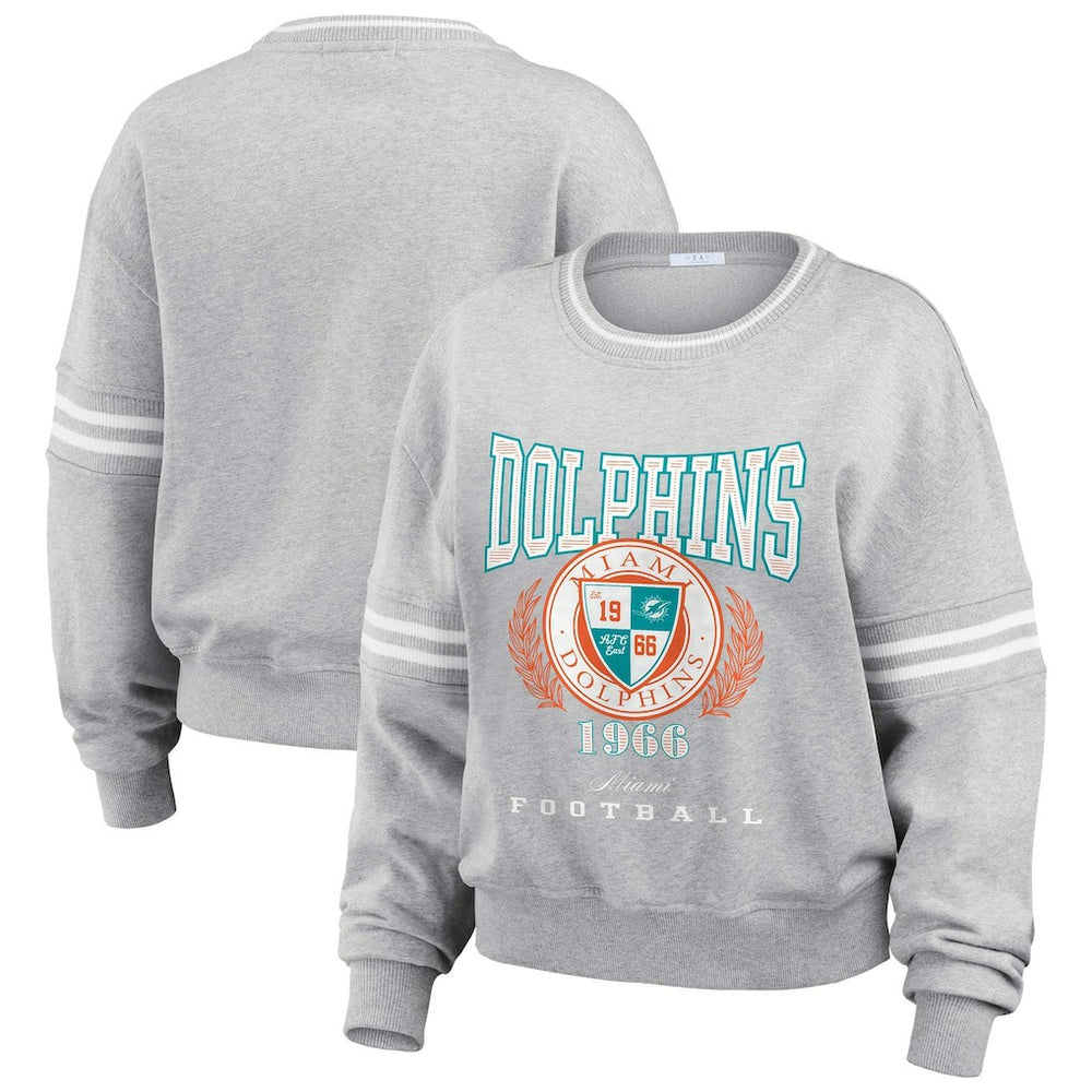 Miami Dolphins WEAR by Erin Andrews Women's Cropped Pullover Sweatshirt